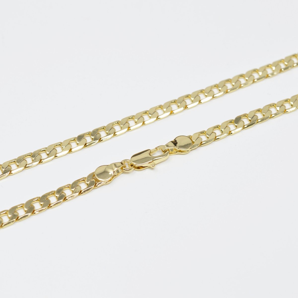 19.5 inch Ready to Use 14K Gold Filled Miami Cuban Curb Necklace Chain, Layering Chain, 5mm Curb Necklace w/ lobster Clasp | CN-1007 - DLUXCA