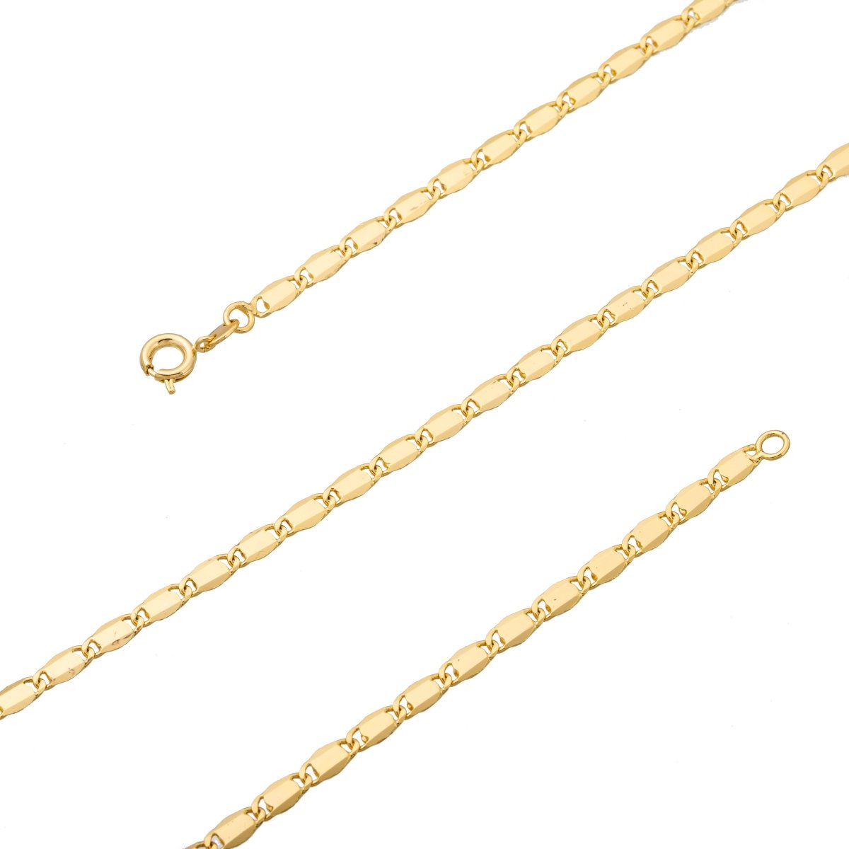 19.5 inch Scroll Chain Necklace, 24K Gold Plated Unique Necklace, Dainty 1.8mm Unique Necklace w/ Spring Ring | CN-167 Clearance Pricing - DLUXCA