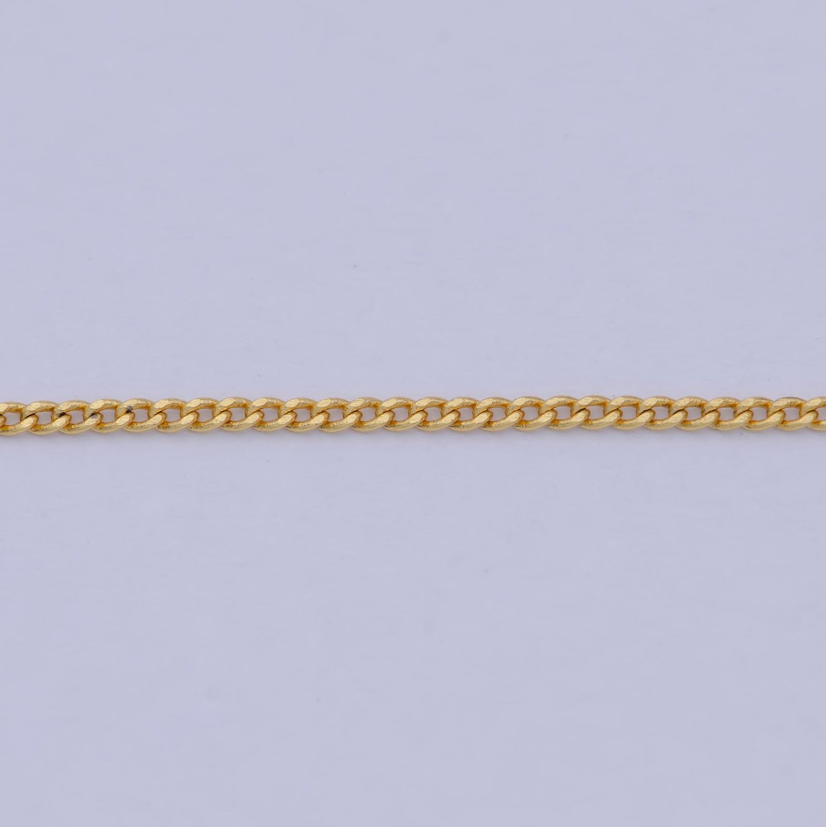 19.5" Layering Curb Chain, Dainty 1mm Finished Chain, 24K Gold Plated Curb Necklace with Spring Ring | WA-504 Clearance Pricing - DLUXCA