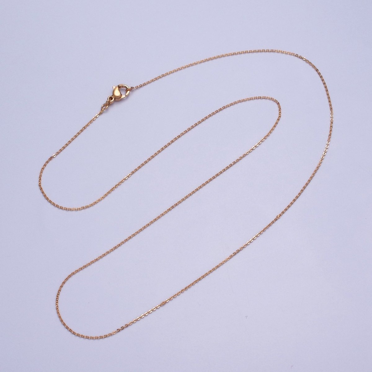 19.5'' Ready to Use 18K Gold Filled Thin Rolo Necklace Chain Layering Cable Chain Dainty Necklace For Pendant Charm Necklace Making | WA-1605 Clearance Pricing - DLUXCA