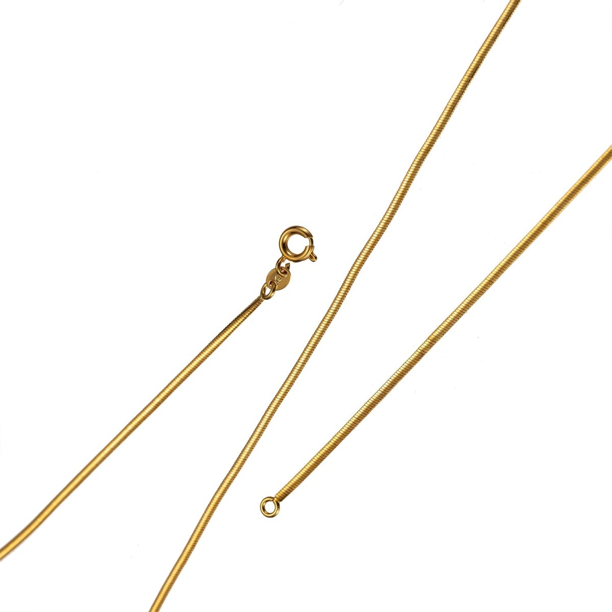 19.6 inch Cocoon Necklace Chain, 24K Gold Plated Finished Cocoon Necklace Chain, Dainty 1.5mm Cocoon Necklace w/ Spring Ring | CN-471 - DLUXCA
