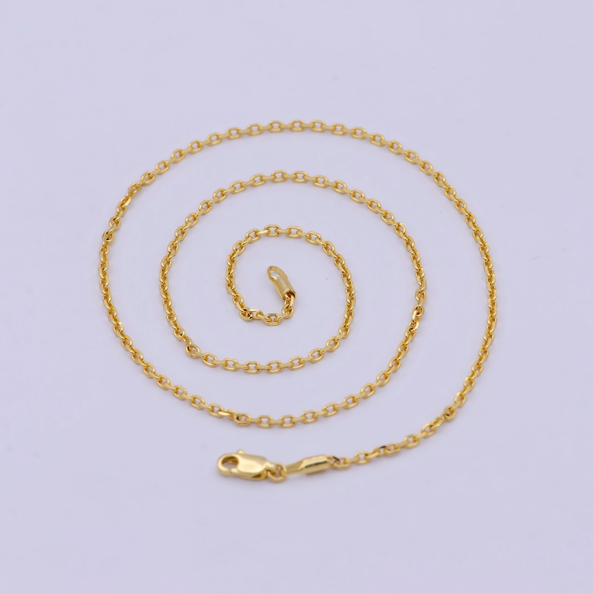 19.7'' Ready to Use 24K Gold Filled Thin Cable Necklace Chain, Layering Cable Chain Dainty Necklace, For Pendant Charm Necklace Making WA-743 - DLUXCA