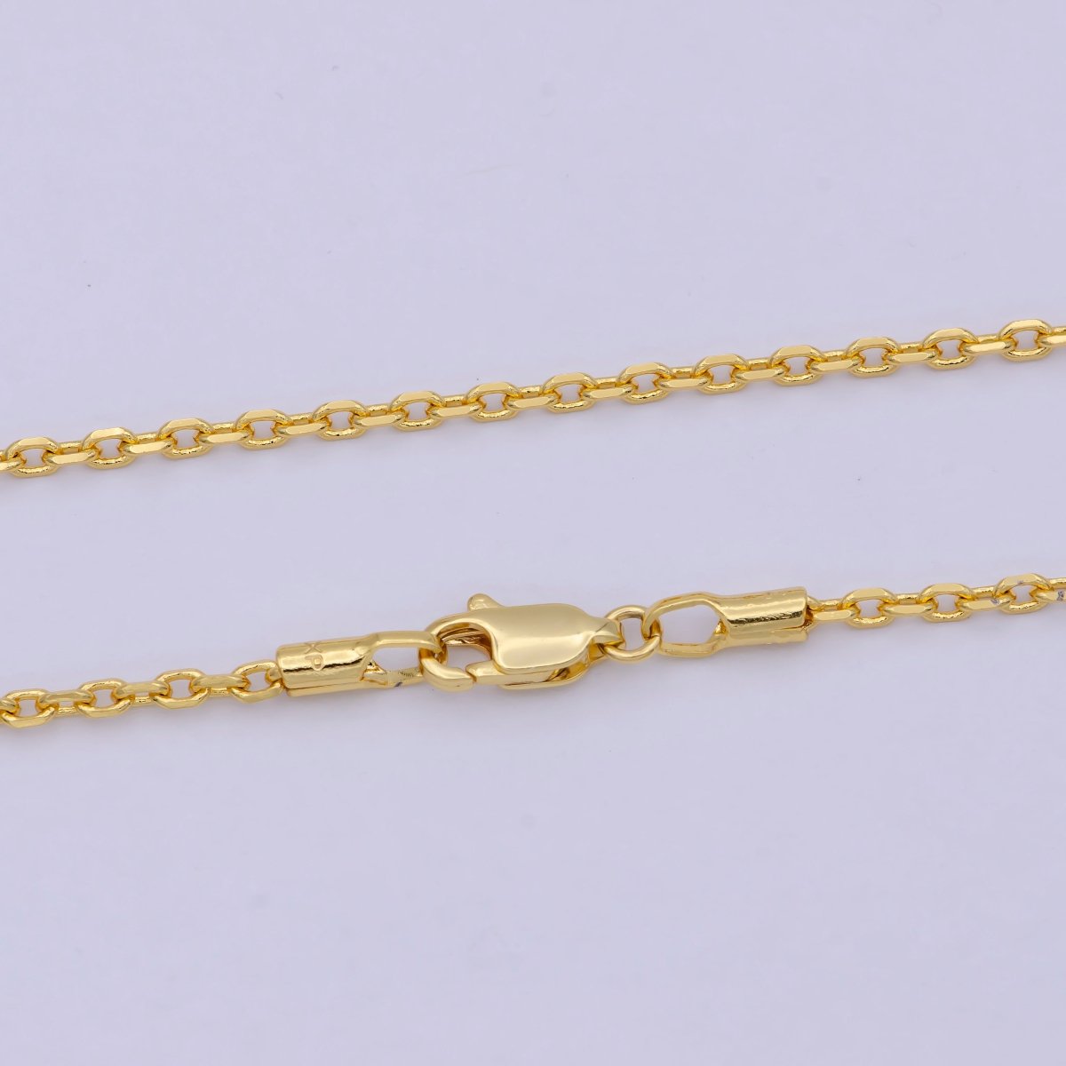 19.7'' Ready to Use 24K Gold Filled Thin Cable Necklace Chain, Layering Cable Chain Dainty Necklace, For Pendant Charm Necklace Making WA-743 - DLUXCA