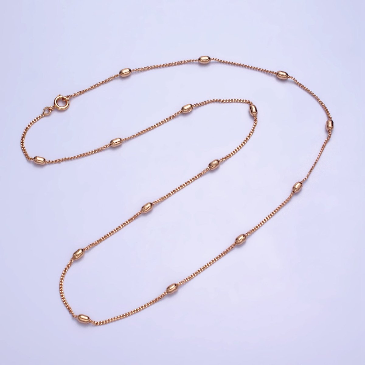 19.75 Inch Satellite Chain 18K Gold Filled Dainty Beaded Chain Necklace | WA-1602 Clearance Pricing - DLUXCA