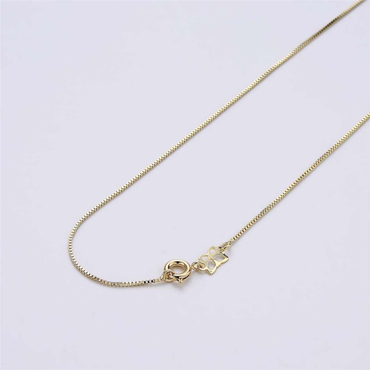 1mm Dainty Box Chain 18 Inch Layering Necklace | CN-533 Clearance Pricing - DLUXCA