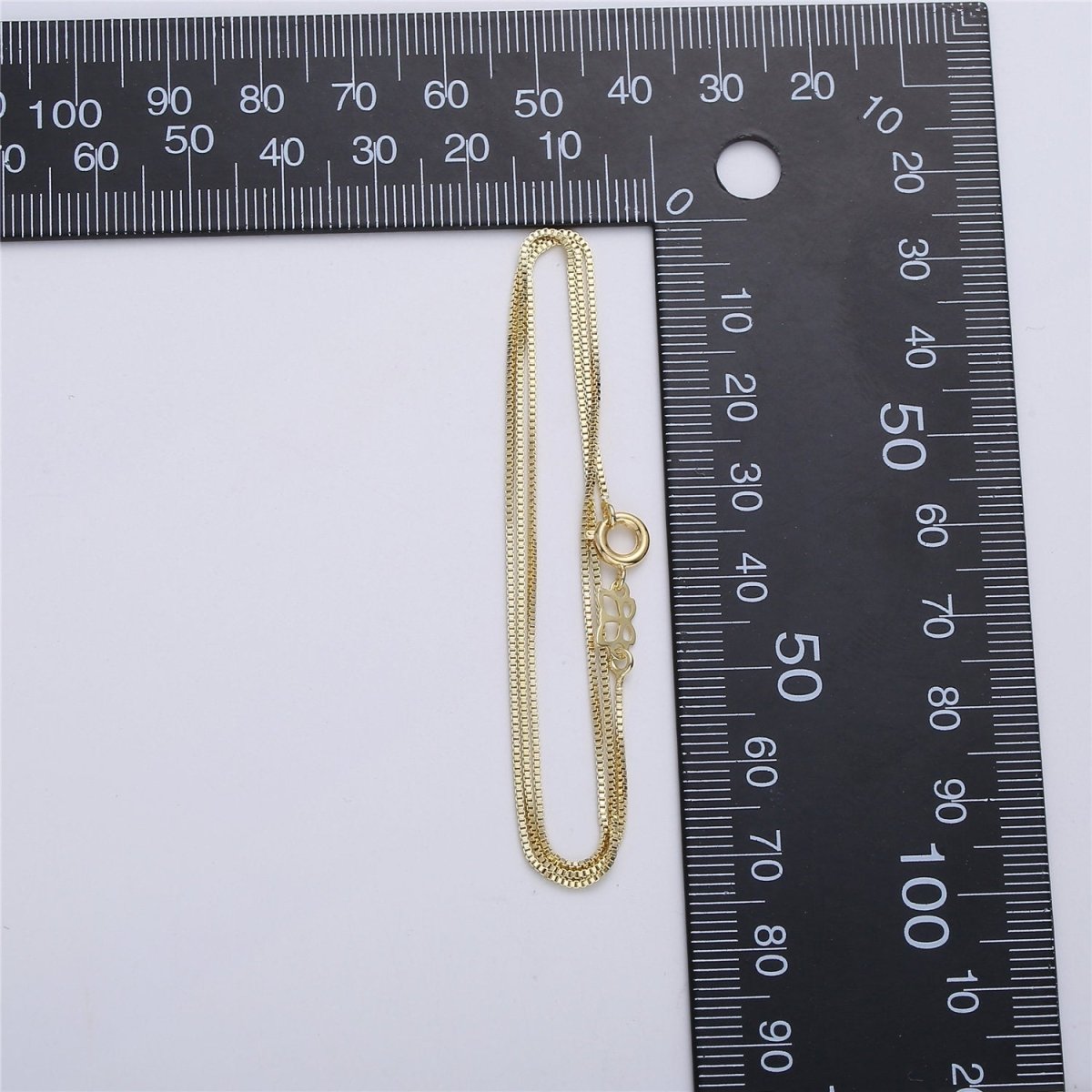 1mm Dainty Box Chain 18 Inch Layering Necklace | CN-533 Clearance Pricing - DLUXCA