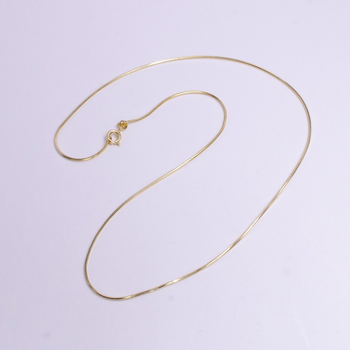 1mm Dainty Snake Chain 18 Inch Layering Necklace | WA-1742 - DLUXCA