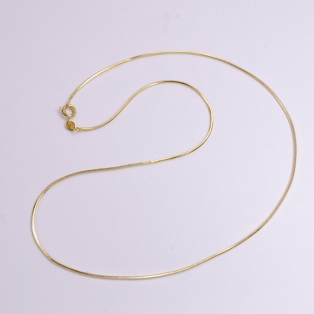 1mm Omega Cocoon Dainty 18 Inch Chain Layering Necklace w. Spring Ring | WA-1905 Clearance Pricing - DLUXCA