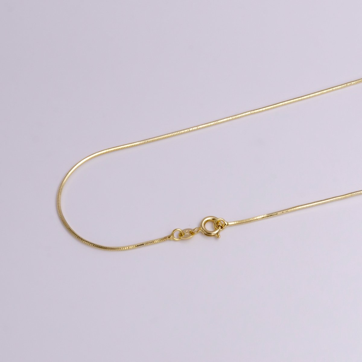 1mm Omega Cocoon Dainty 18 Inch Chain Layering Necklace w. Spring Ring | WA-1905 Clearance Pricing - DLUXCA