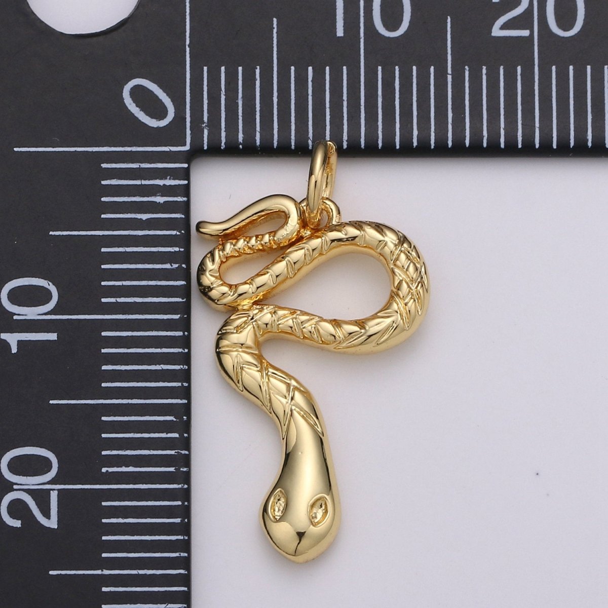 1pc 14k Gold Filled Snake Charm, Gold Snake Pendant Charm, Gold Filled Charm, For Serpent Animal Venom DIY Jewelry, D-411 - DLUXCA