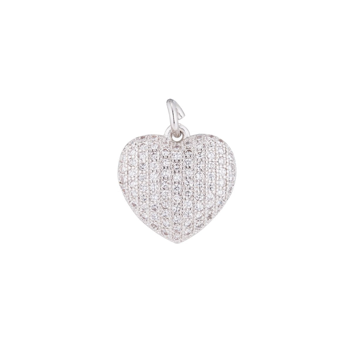 1pc Black Love, Heart, Romance, Ladies, Mom, Wife Gift Cubic Zirconia Bracelet Necklace Pendant Charm Bead Bails Finding, CHGF-38/C-28 - DLUXCA