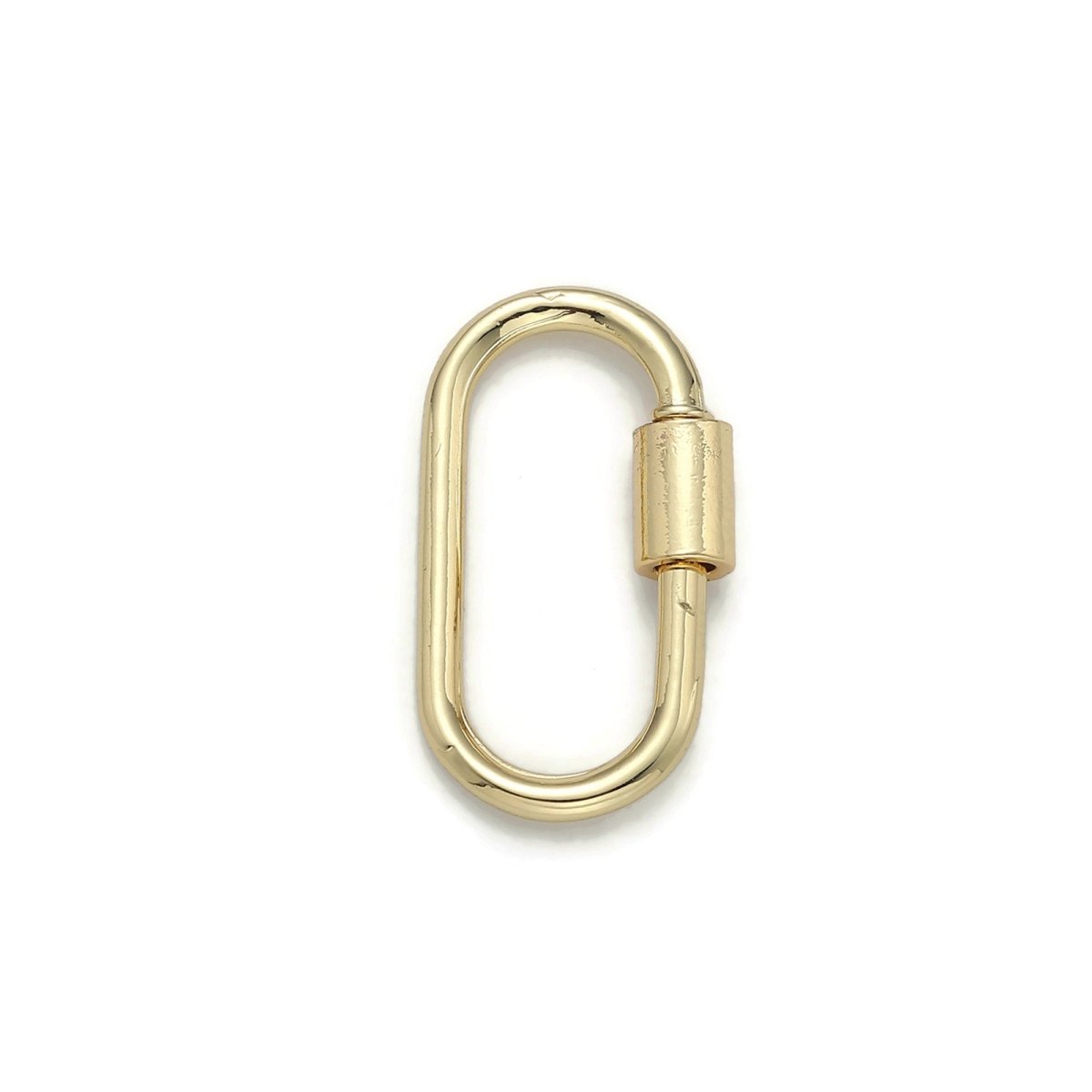 1pc Carabiner Screw Clasp, Screw Clasp Oval , Interlocking Oval Clasp, Oval Shaped Clasps, Gold, Silver, and Rose Gold Color - DLUXCA