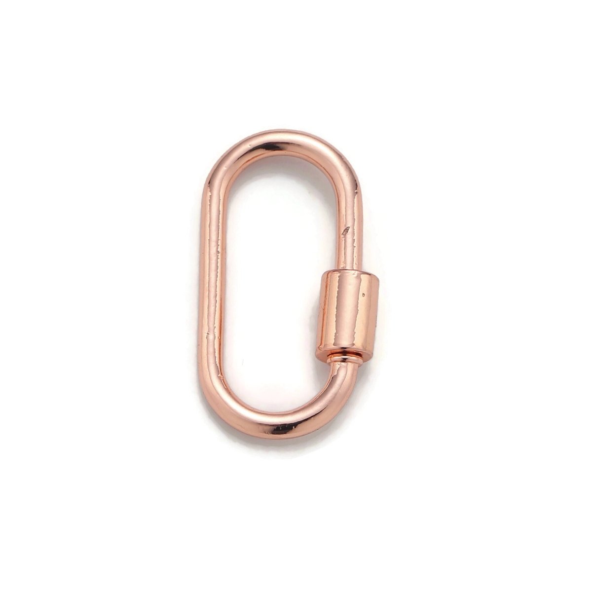1pc Carabiner Screw Clasp, Screw Clasp Oval , Interlocking Oval Clasp, Oval Shaped Clasps, Gold, Silver, and Rose Gold Color - DLUXCA