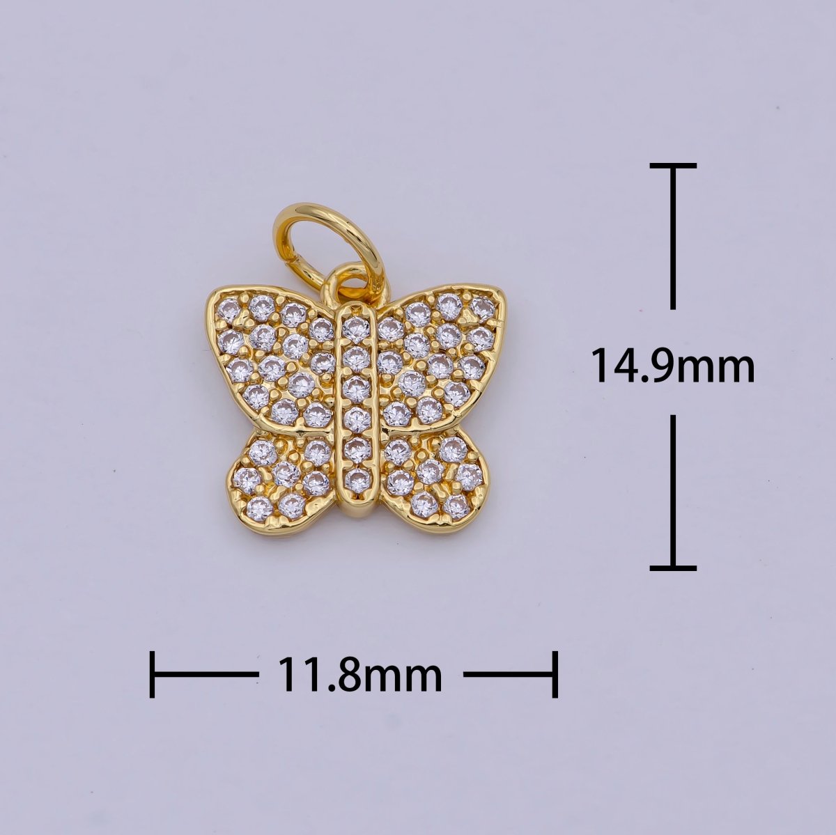 1pc Cute Elegant Butterfly, Gold Filled, Animal Lover, Woman DIY Bracelet Charm, Necklace Pendant, Bails Findings for Jewelry MakingC-397 - DLUXCA