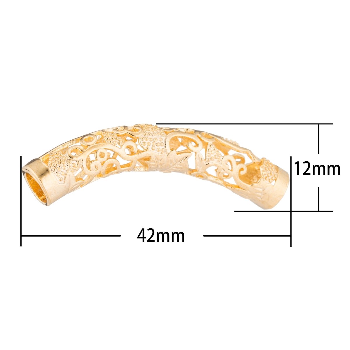 1pc Gold Filled Bar, Dainty, Intricate, Swirl, Bead Making, Charm Connector, Gift, Bracelet Charm Bead Finding Connector for Jewelry Making, BDGF-76/M-76 - DLUXCA