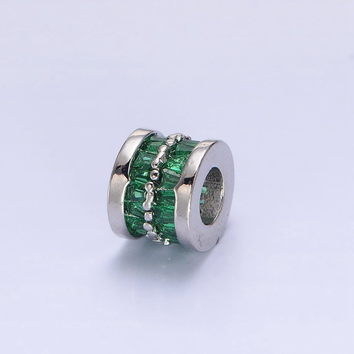 1pc Gold Filled Cylinder Beads, CZ Large Hole Cylinder Drum