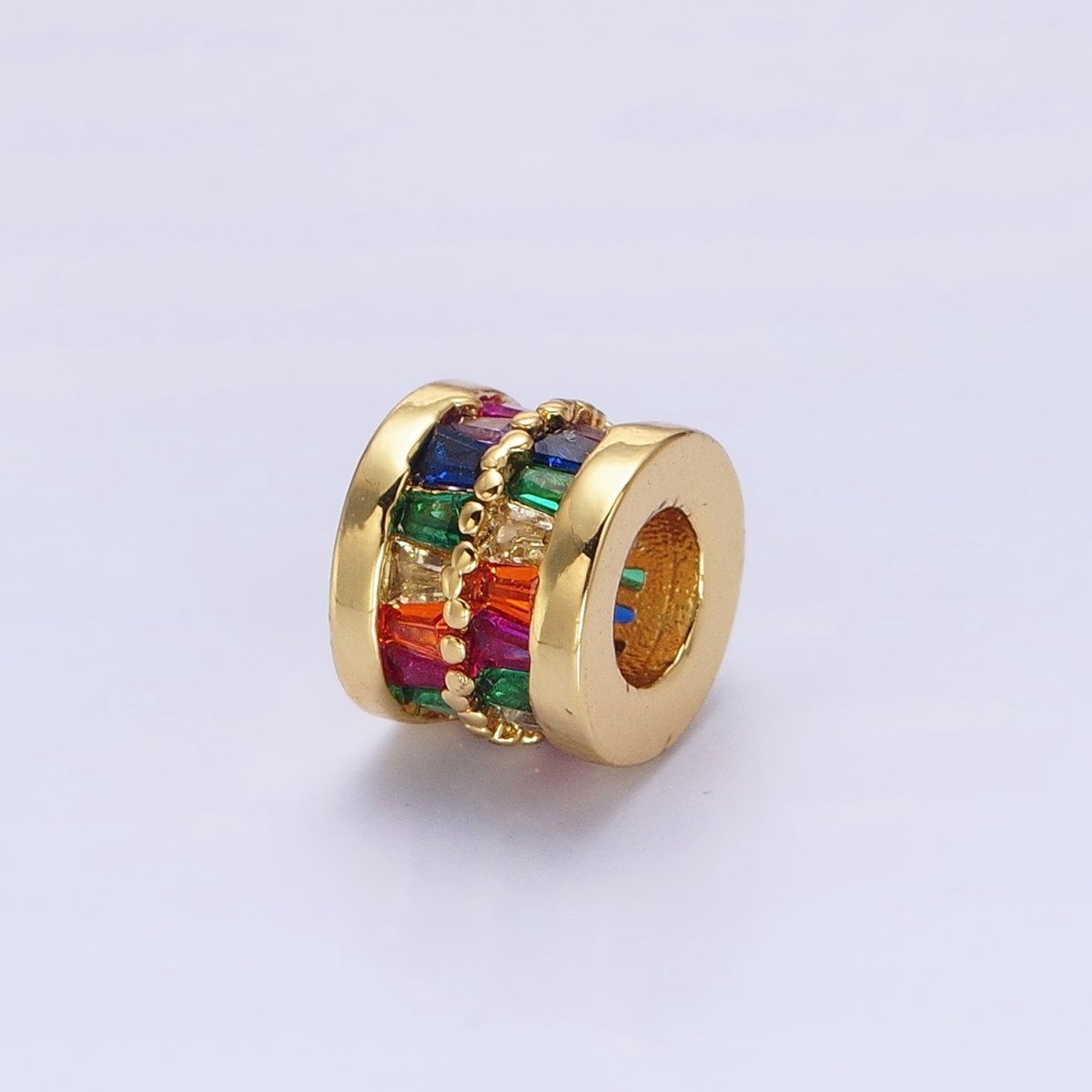 1pc Gold Filled Cylinder Beads, CZ Large Hole Cylinder Drum Barrel Micro Pave Beads, Silver Tube Multi Color CZ Beadd 6.8x8.2mm B-783 B-784 B-785 B-786 B-787 B-788 B-789 B-790 B-793 B-794 B-799 B-801 B-812 B-813 - DLUXCA