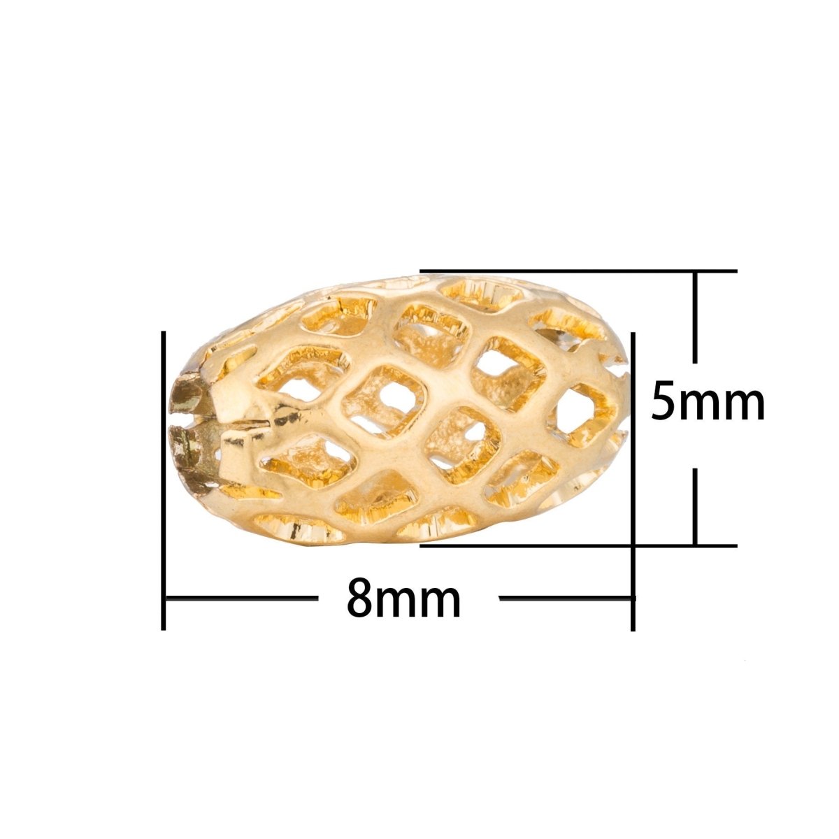 1pc Gold Filled Spacer, Drum Shaped, Barrel, Pineapple, Bead Making, Ladies, Women, Bracelet Charm Bead Finding Connector For Jewelry Making, 032118-1746 - DLUXCA