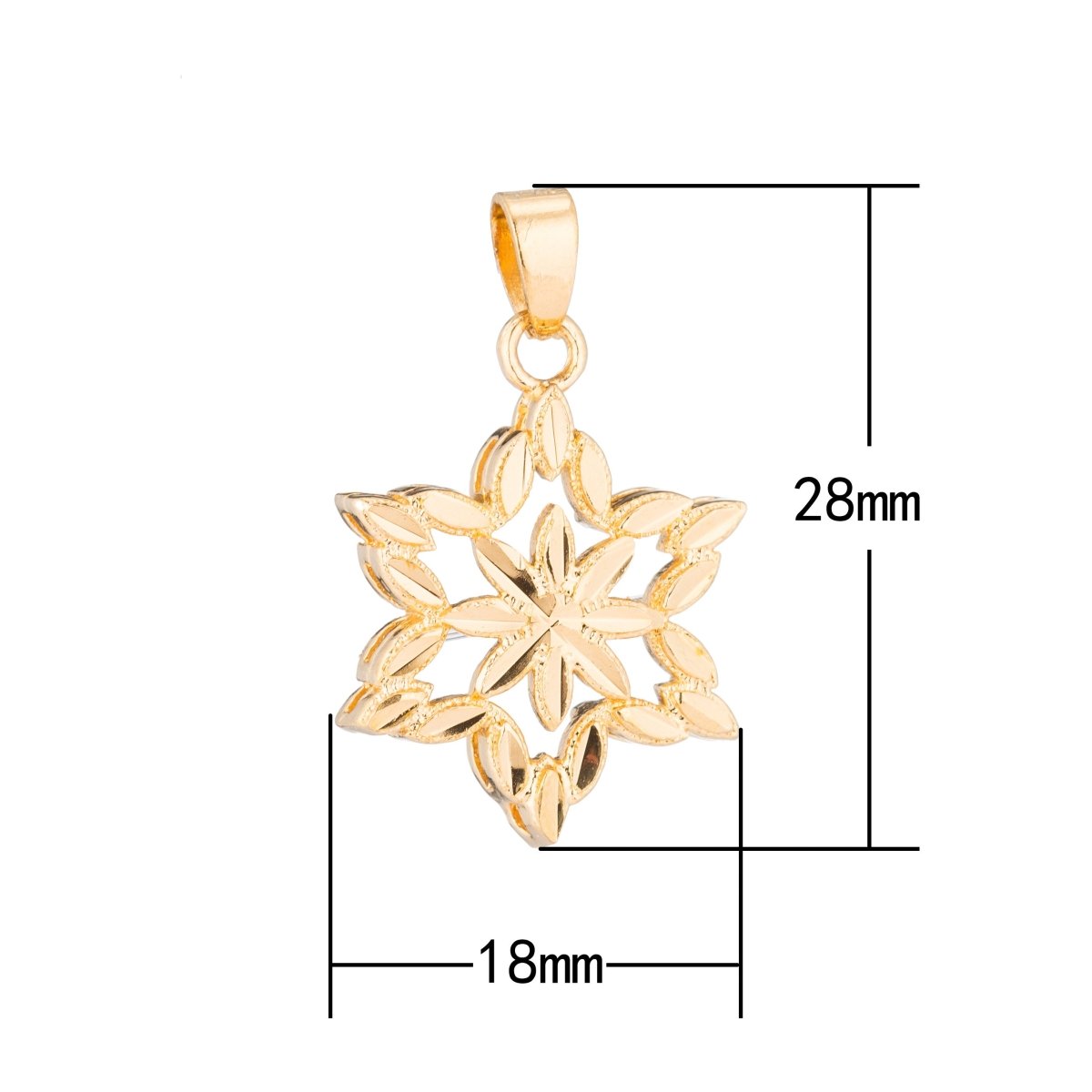 1pc Gold Snowflake, Frozen, Star, Bright, Shine, Wish, Wreath Tree Necklace Pendant Bracelet Charm Bead Bails Findings for Jewelry Making, H167 - DLUXCA