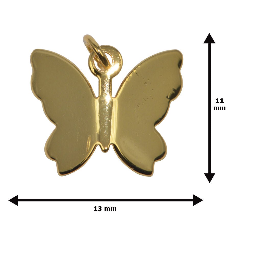 1pc Golden Small Flying Butterfly Pendant Cooper Gold Filled Jewelry Bracelet Earring Necklace Making Connector Bead Charm C-232 - DLUXCA