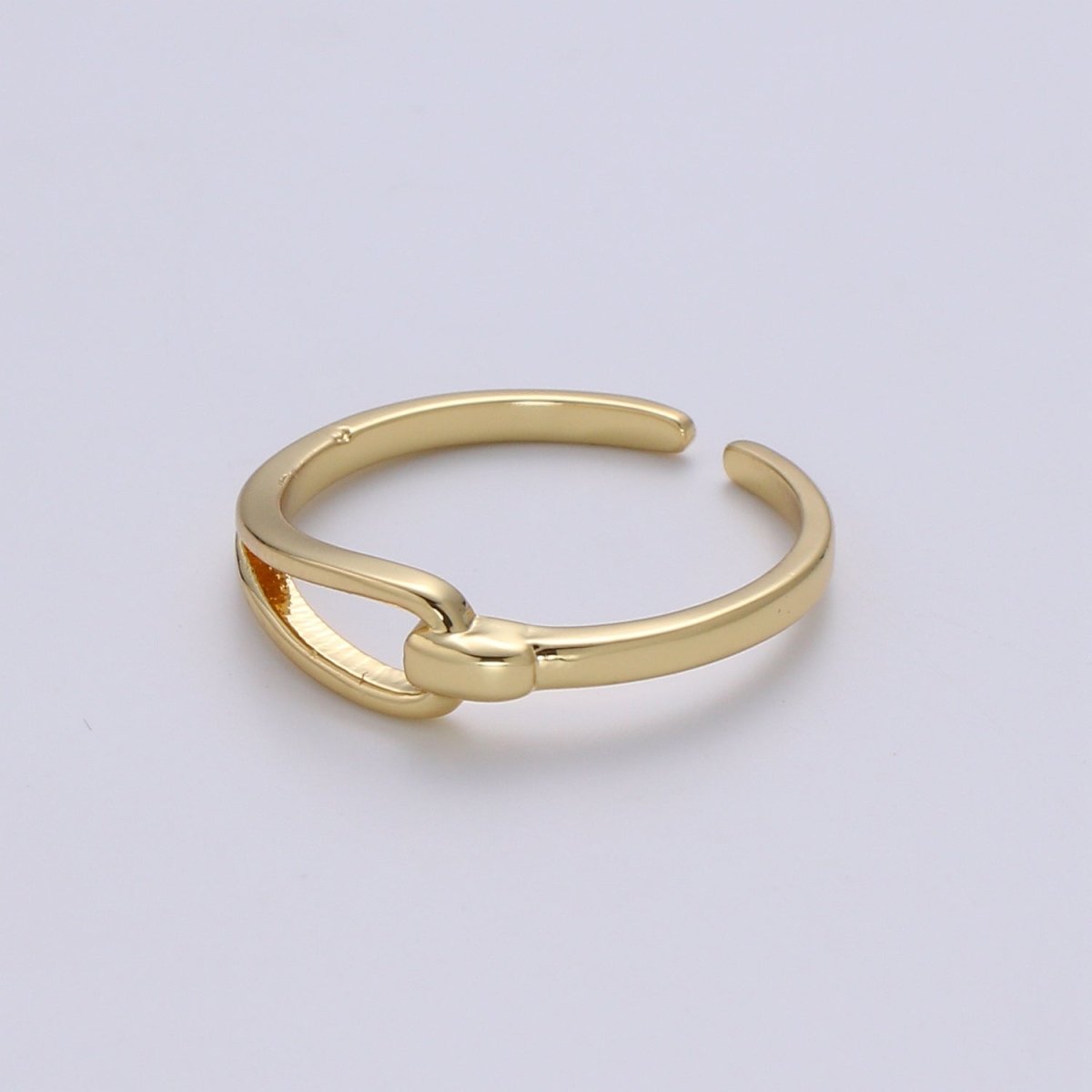 1pc Hold Me Tight Gold Ring, Adjustable Gold Curb Ring, Simple Hook Ring, Grasp Ring R534 - DLUXCA