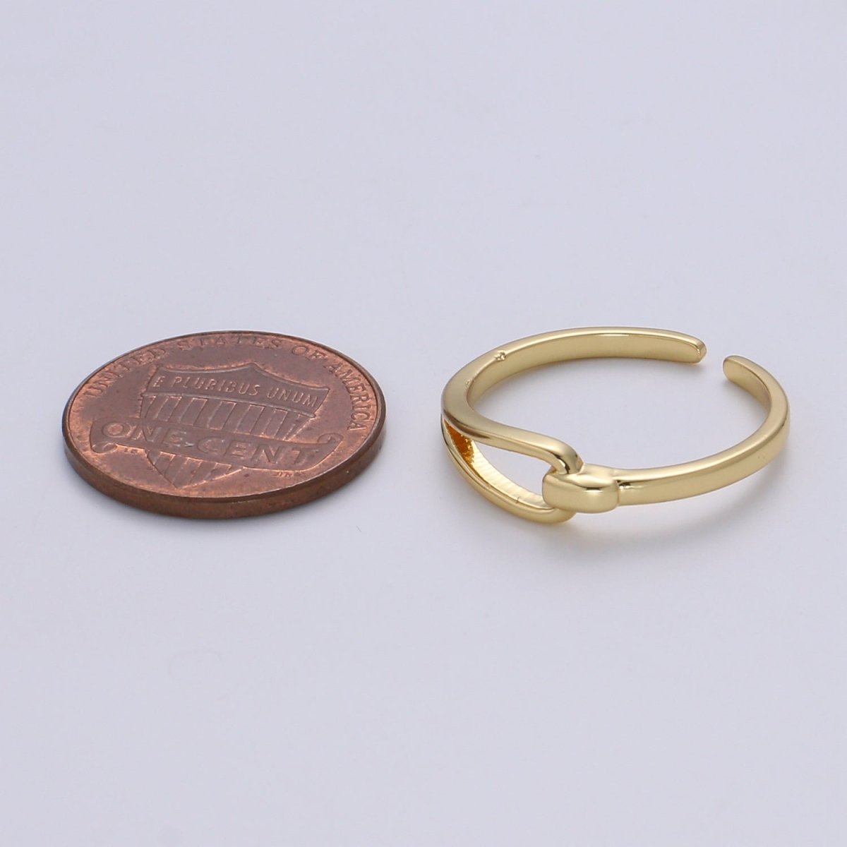 1pc Hold Me Tight Gold Ring, Adjustable Gold Curb Ring, Simple Hook Ring, Grasp Ring R534 - DLUXCA