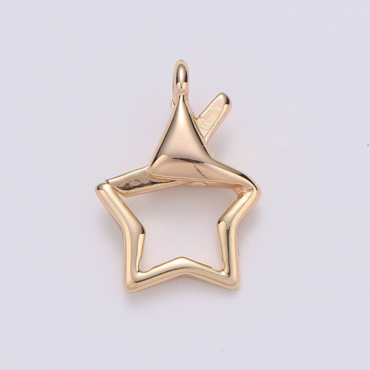 1pc Star Clasp 18K Gold Filled, Jewelry Clasp, Star Clasp Masker Charm, Dainty Star Clasp - DLUXCA
