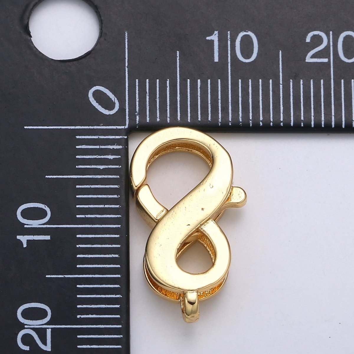 1pc Wholesale Lobster Clasp 24k Gold , Infinity Lobster Claw for Jewelry Making, Size 19.5mmX11.4mm L183 - DLUXCA