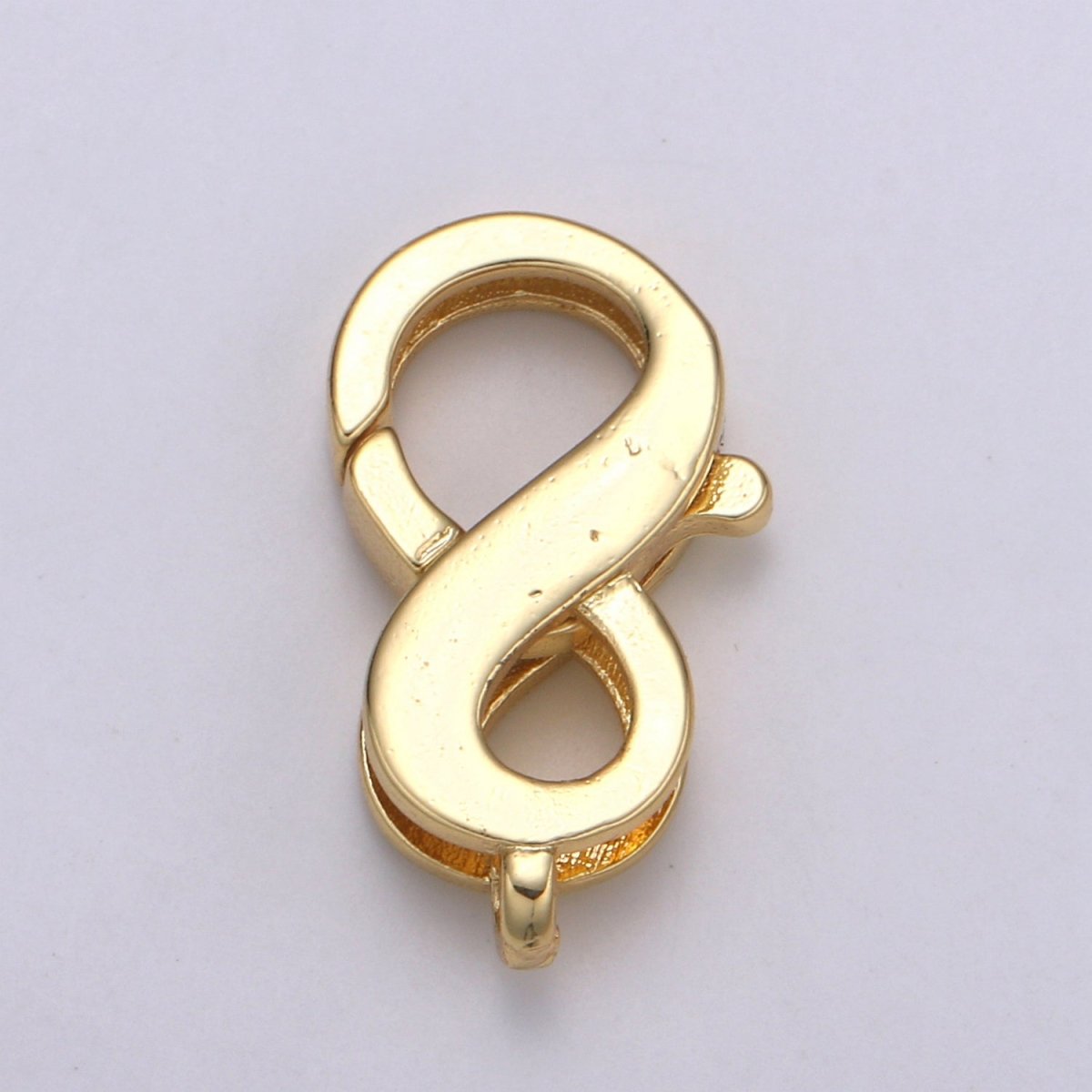 1pc Wholesale Lobster Clasp 24k Gold , Infinity Lobster Claw for Jewelry Making, Size 19.5mmX11.4mm L183 - DLUXCA