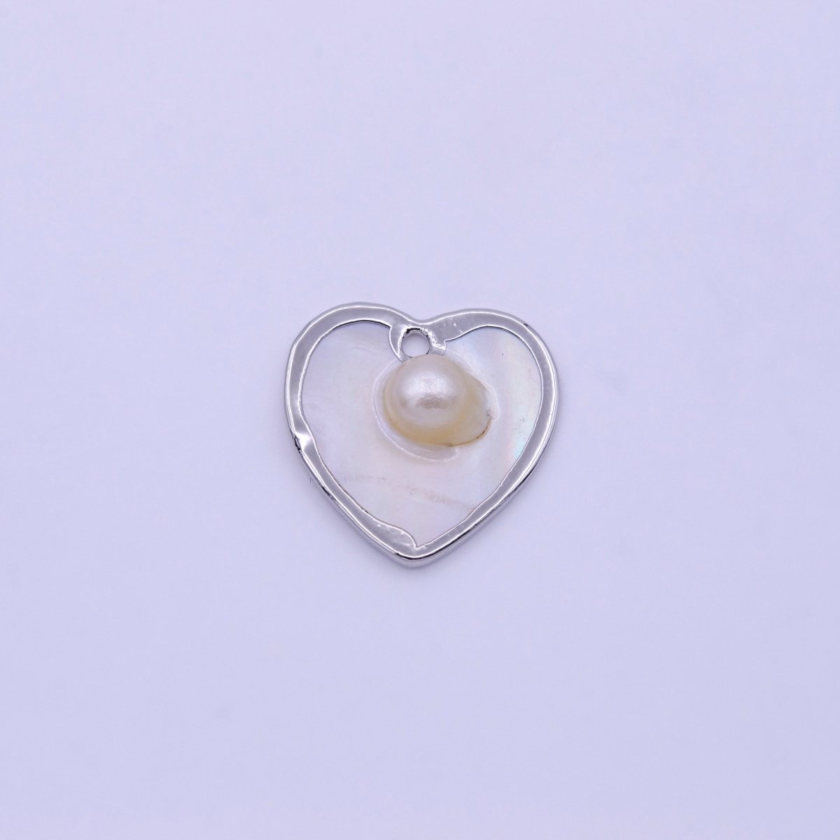 1pc Wholesale Natural Mother of Pearl Charm Abstract Heart Shape Aprox 20mm, Gold / Silver Frame Charm P-1835 P-1836 - DLUXCA