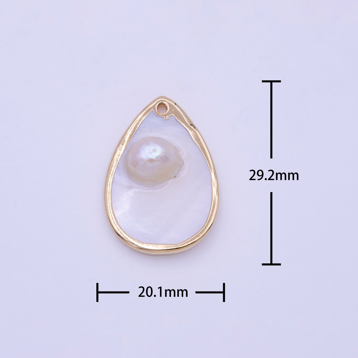 1pc Wholesale Natural Mother of Pearl Charm Abstract Tear Drop Pear Shape Aprox 20x29mm, Gold / Silver Frame Charm P-1839 P-1840 - DLUXCA