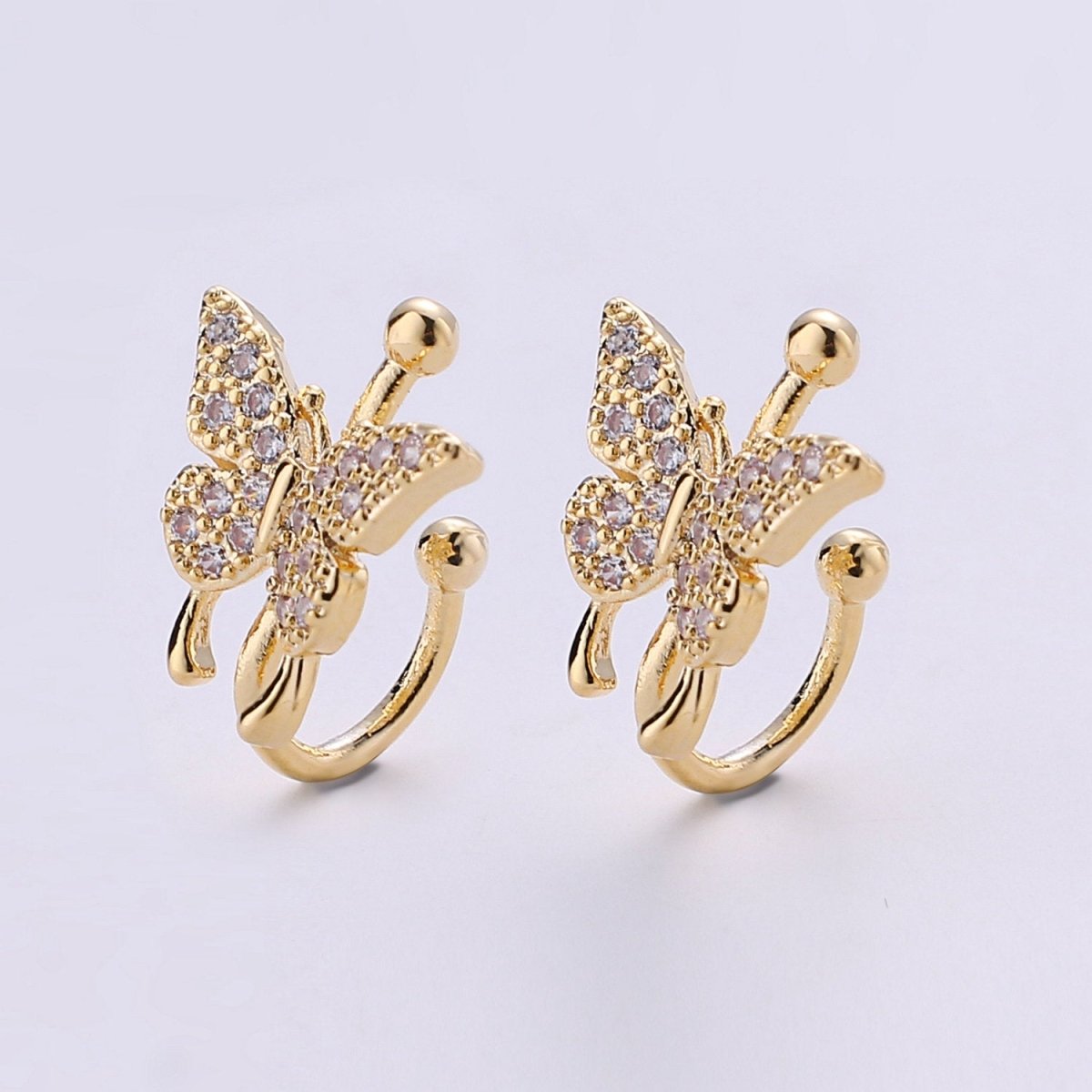 1x Butterfly Ear Cuff Ear Wraps - Butterfly Jewelry - Fake Pierced Earrings - Fake Piercing - Gifts For Teens -Teenage Girl Gift Idea, AI-117 - DLUXCA