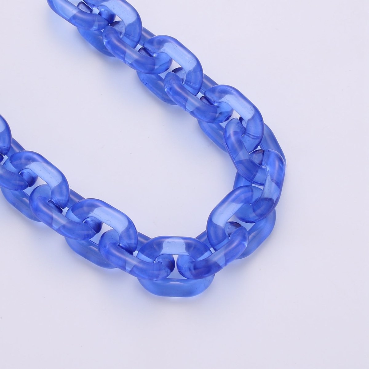 1X Clear Oval Acrylic Link Chain, Translucent Plastic Chain