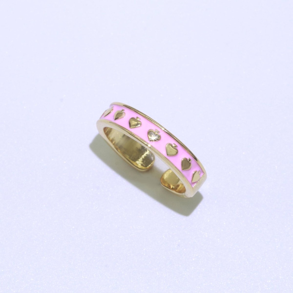 1x Dainty Colorful Enamel Ring Multicolor Enamel Band Spade Ring Stacking Open Ring Adjustable Ring Yellow Teal Pink Green White Neon Ring O-395 ~ O-402 - DLUXCA