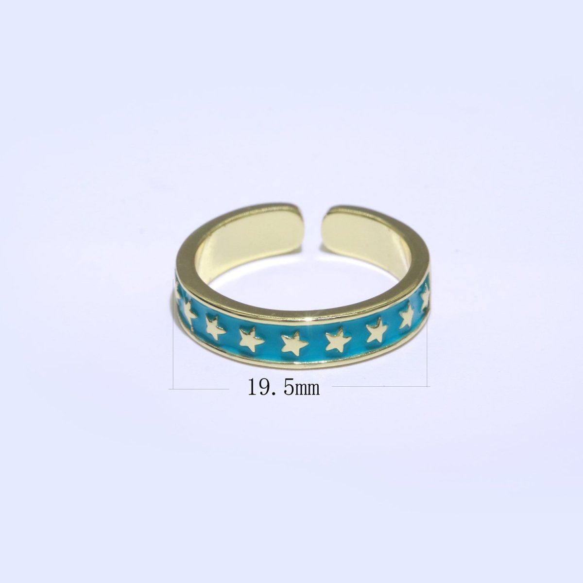 1x Dainty Colorful Enamel Ring Multicolor Star Band Spade Ring Stacking Open Ring Adjustable Ring Yellow Teal Pink Green White Neon Ring O-403 ~ O-410 - DLUXCA