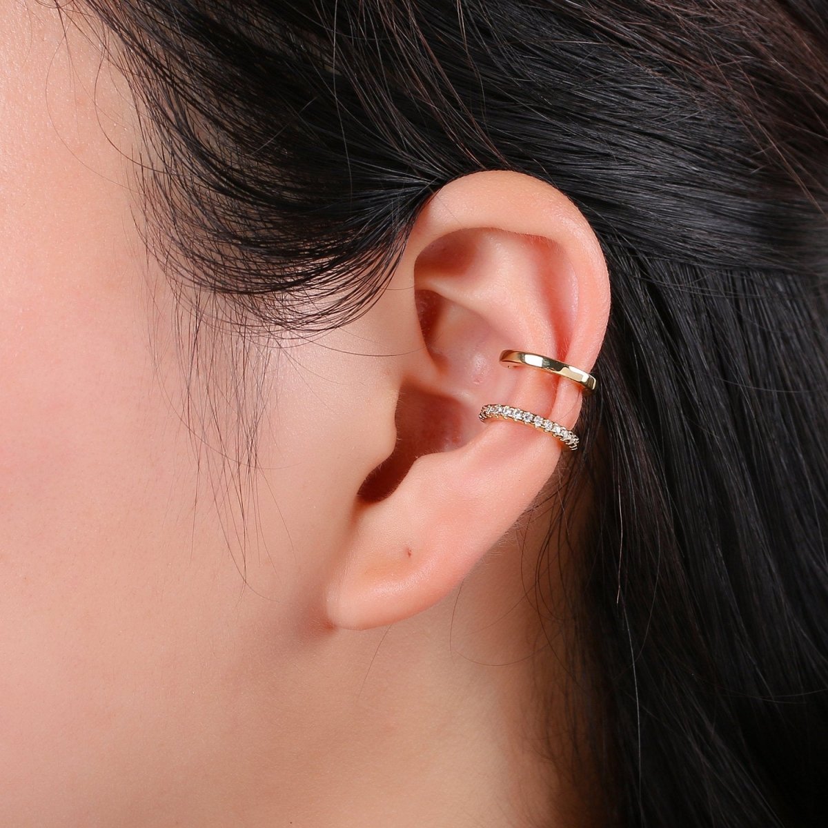 Numbering♥ #3125 Double Line Pave Ear Cuff Numbering Double Line Pave Ear Cuff #3125 5BNY046