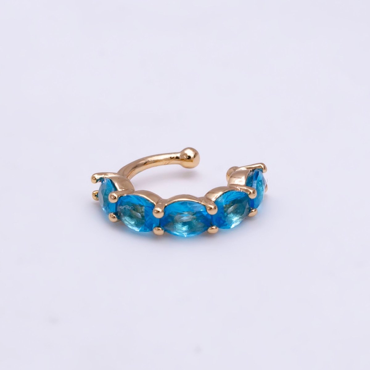 1x Ear cuff no piercing Gold with 8 Different Color cz, ear cuff, minimalist jewelry conch cuff AI-001~AI-008 - DLUXCA