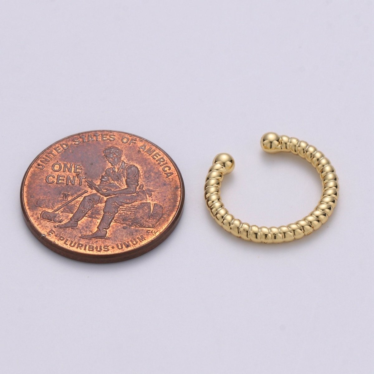 1x Gold Filled Earring Simple Ear Cuff, Twisted ear cuff, Dainty ear cuff no piercing, gold ear cuff, Minimalist earring Jewelry AI-119 - DLUXCA