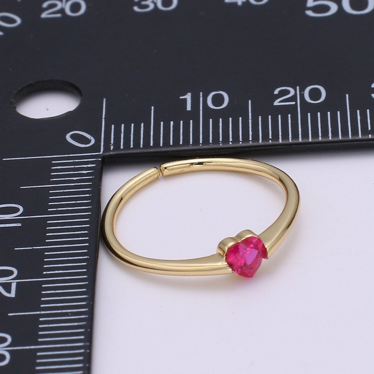 1x Mini Heart Ring Gold Thin Stacking Ring Tiny Stackable Ring Gift For Her Minimal Jewelry Dainty Thin Band Promise Ring Gift Sister O-289 O-290 - DLUXCA