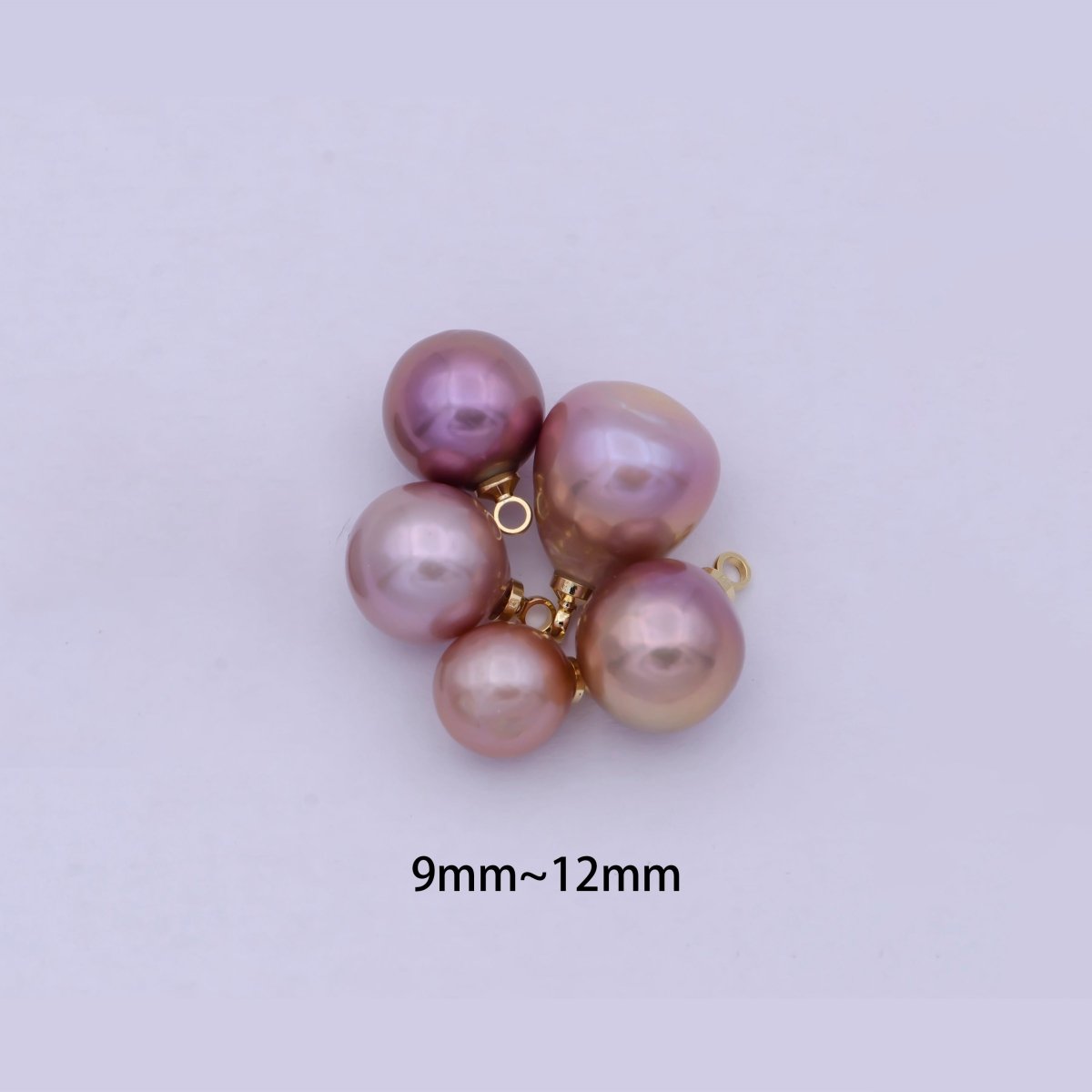 1x Natural fresh water pearl bead. 9-12mm Freeform Round Shape. Gorgeous natural purple pink color fresh water pearl bead High Quality X-722 - DLUXCA
