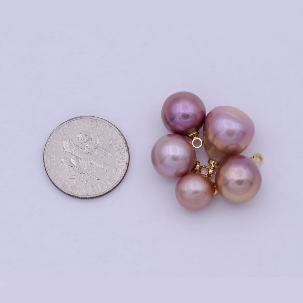 1x Natural fresh water pearl bead. 9-12mm Freeform Round Shape. Gorgeous natural purple pink color fresh water pearl bead High Quality X-722 - DLUXCA