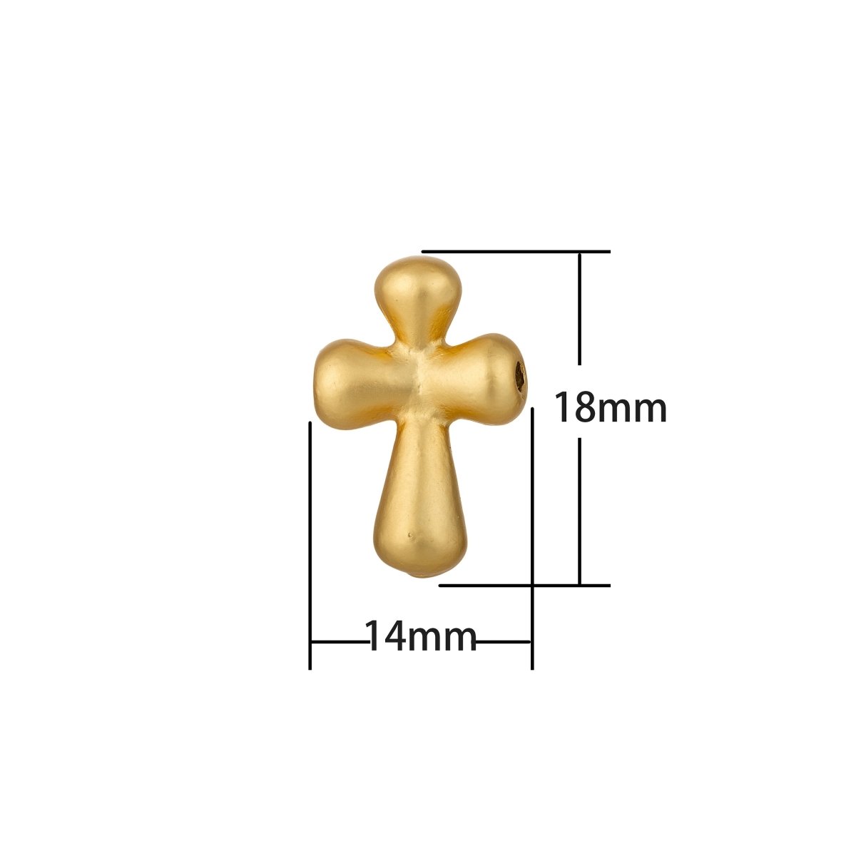 2 Piece - Tiny Cross Charm - 14x18mm Small Beads Pendant - Small Gold Cross Connector Bead Spacer Black Silver Cross Charm for Bracelet, SUPP-63/K-63 - DLUXCA