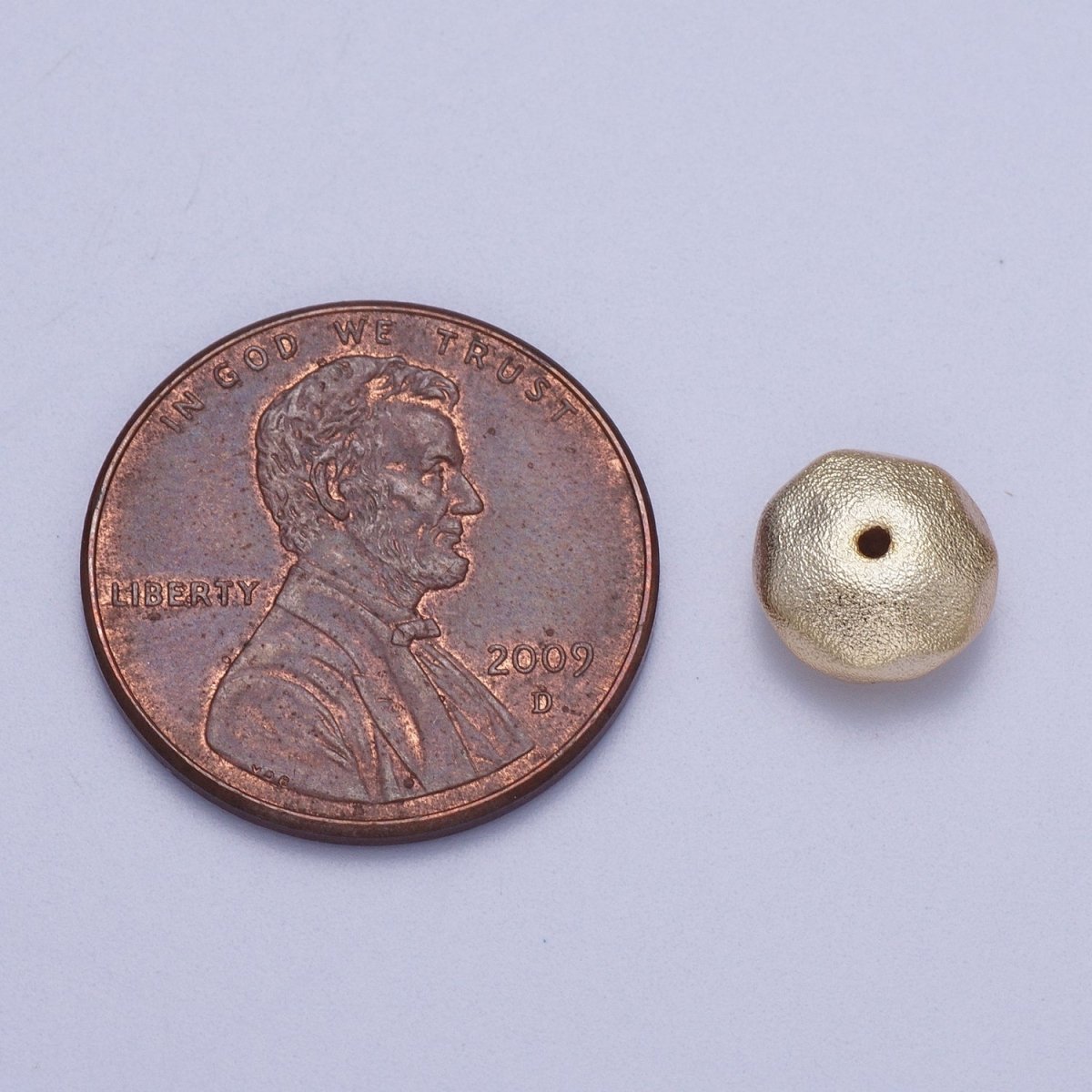 20 Pieces 6mm, 8mm Dented Round Geometric Matte Gold Bead | B-437 B-444 - DLUXCA