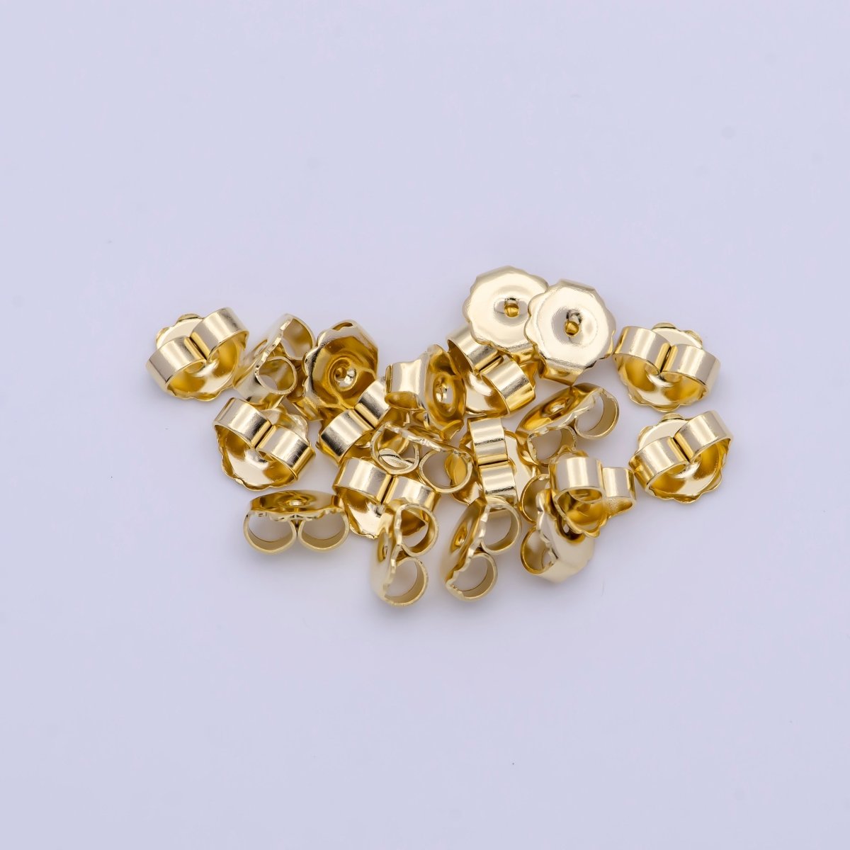 20 Pieces 6mm Gold Rounded Butterfly Earring Backings Jewelry Making Supply | SP-1559 - DLUXCA