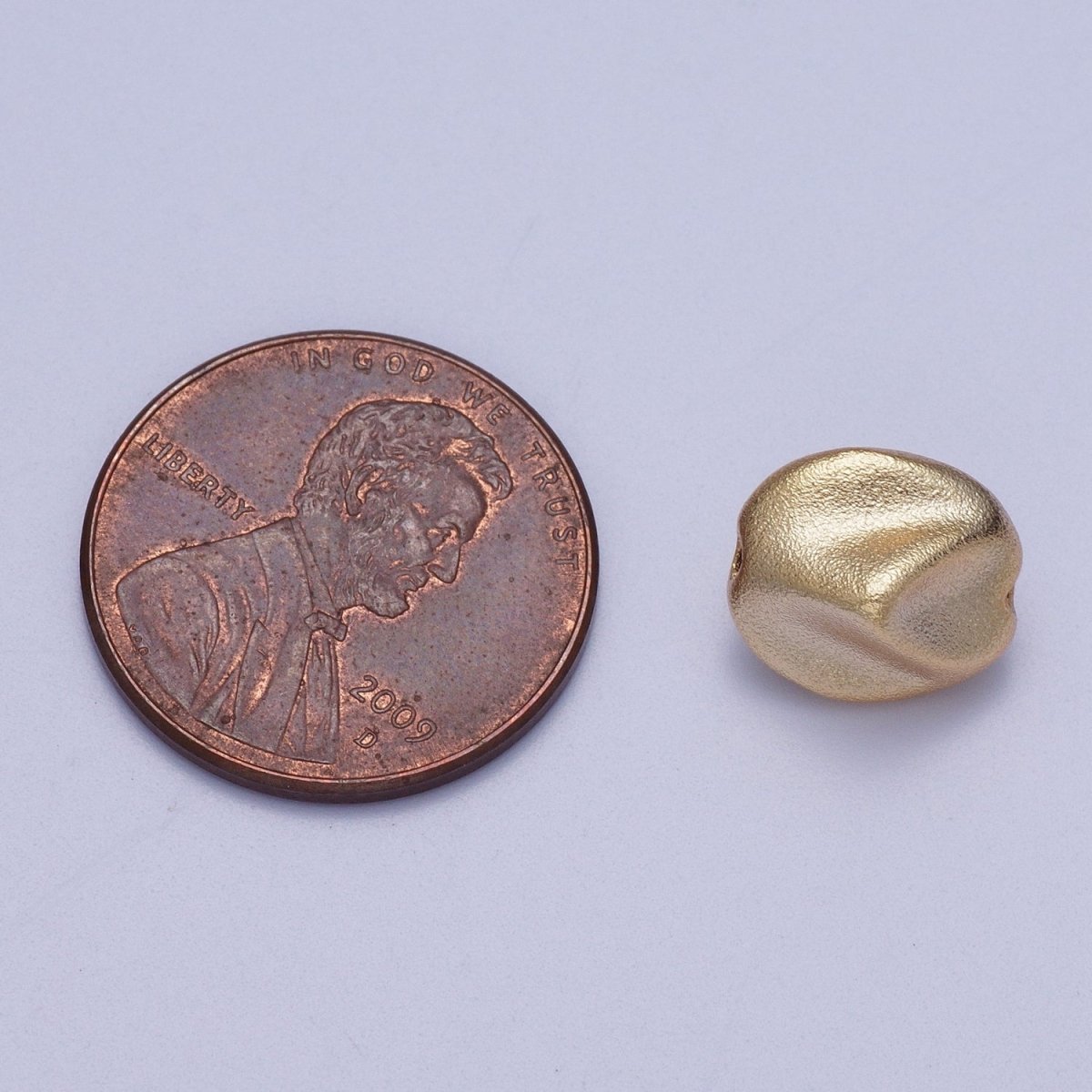 20 Pieces 9.5mm Matte Geometric Gold Beads | B-495 - DLUXCA