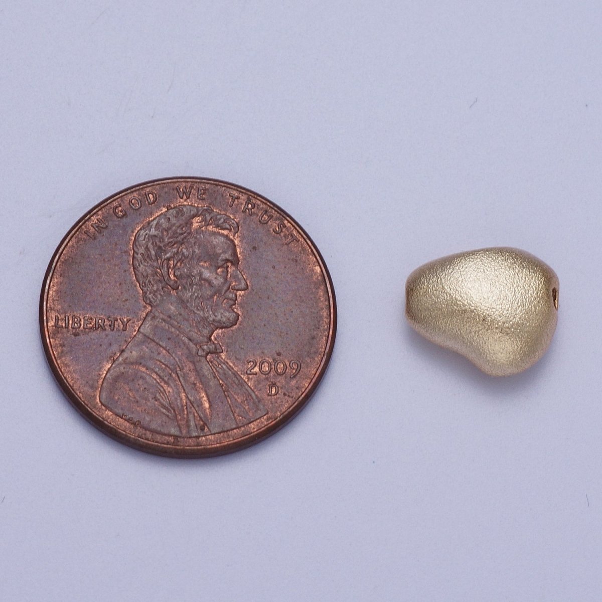 20 Pieces Geometric Bean Matte Gold Abstract Bead | B-443 - DLUXCA