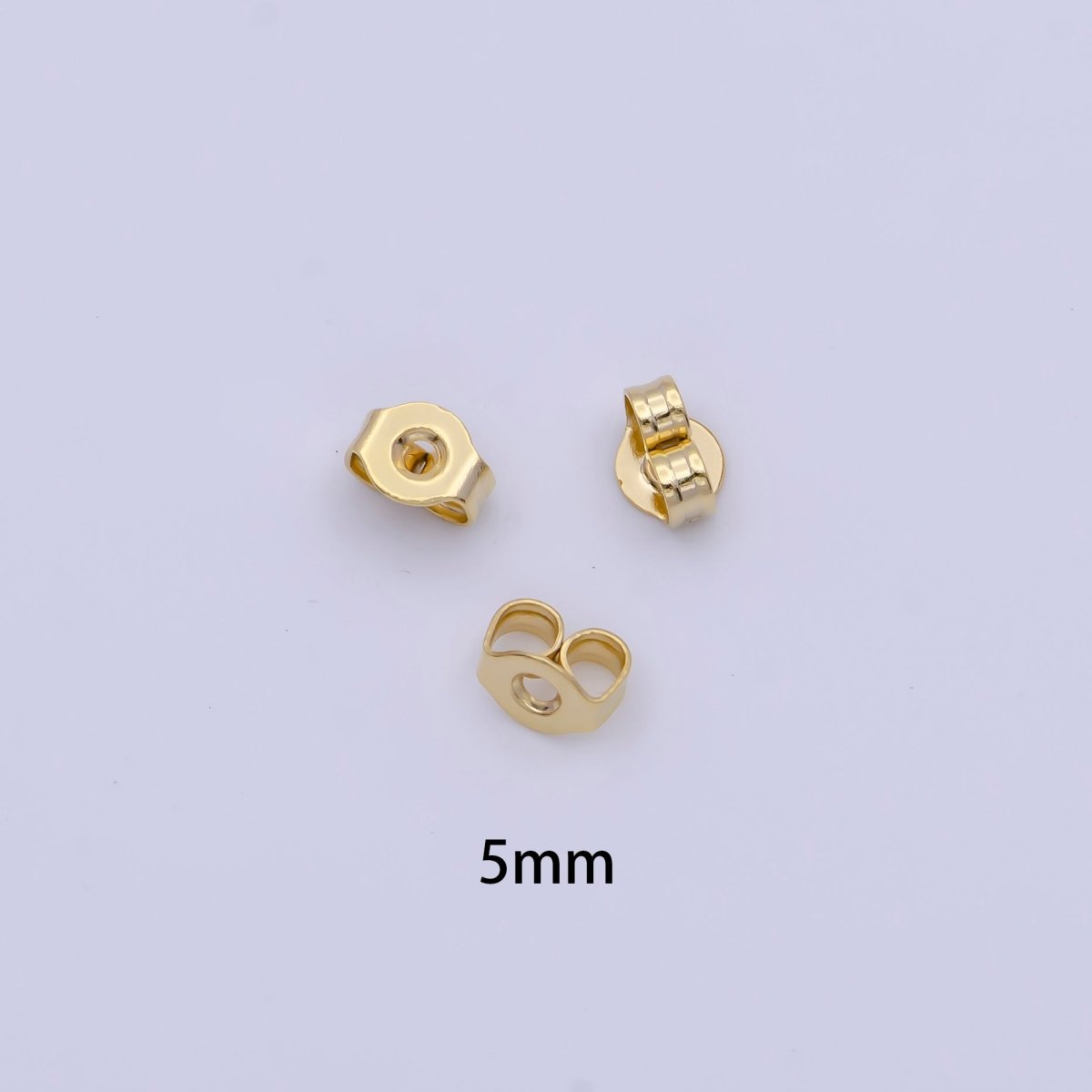 20 Pieces Gold 3mm, 5mm Minimalist Double Loop Butterfly Earring Backings Jewelry Supply | SP-1557 SP-1558 - DLUXCA