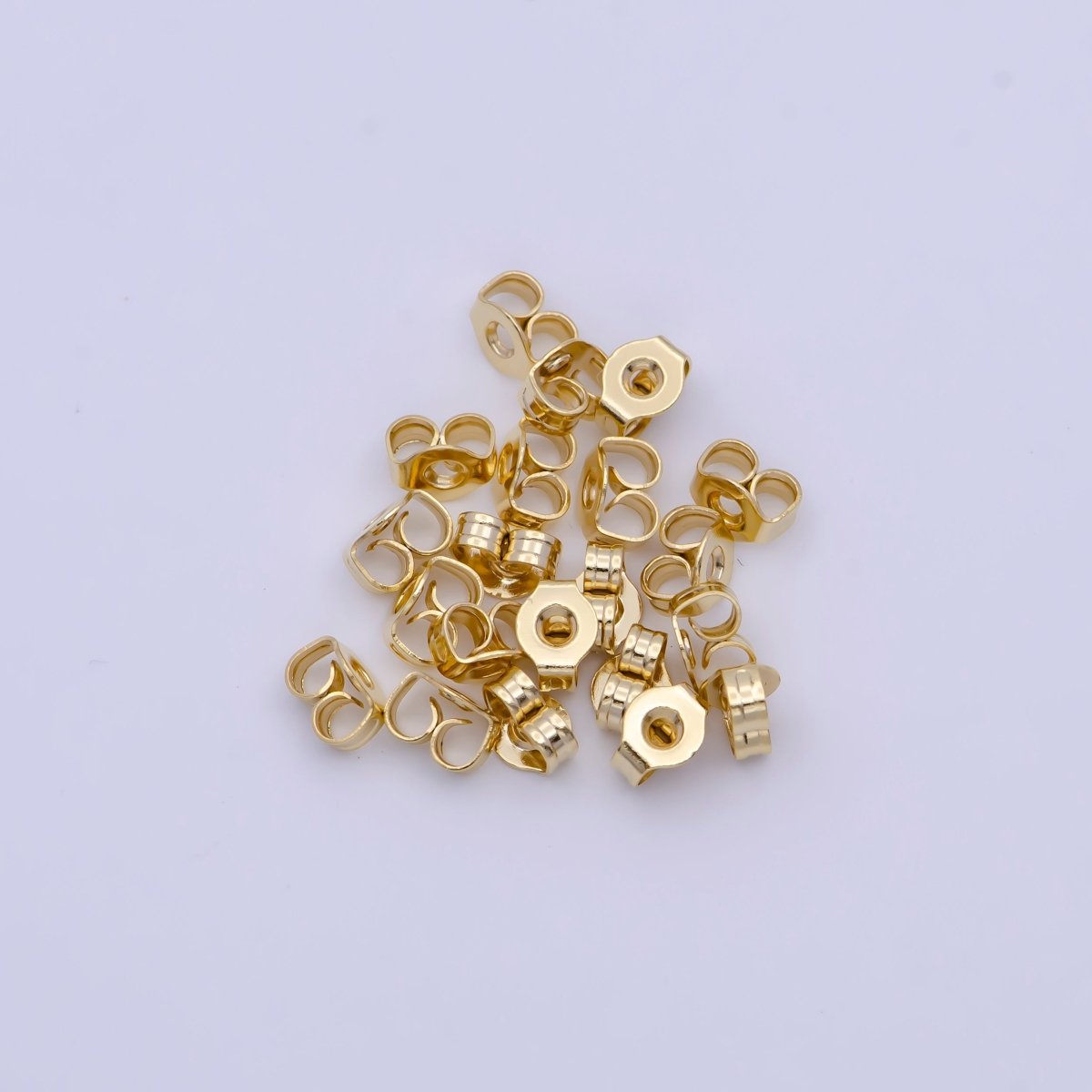 20 Pieces Gold 3mm, 5mm Minimalist Double Loop Butterfly Earring Backings Jewelry Supply | SP-1557 SP-1558 - DLUXCA