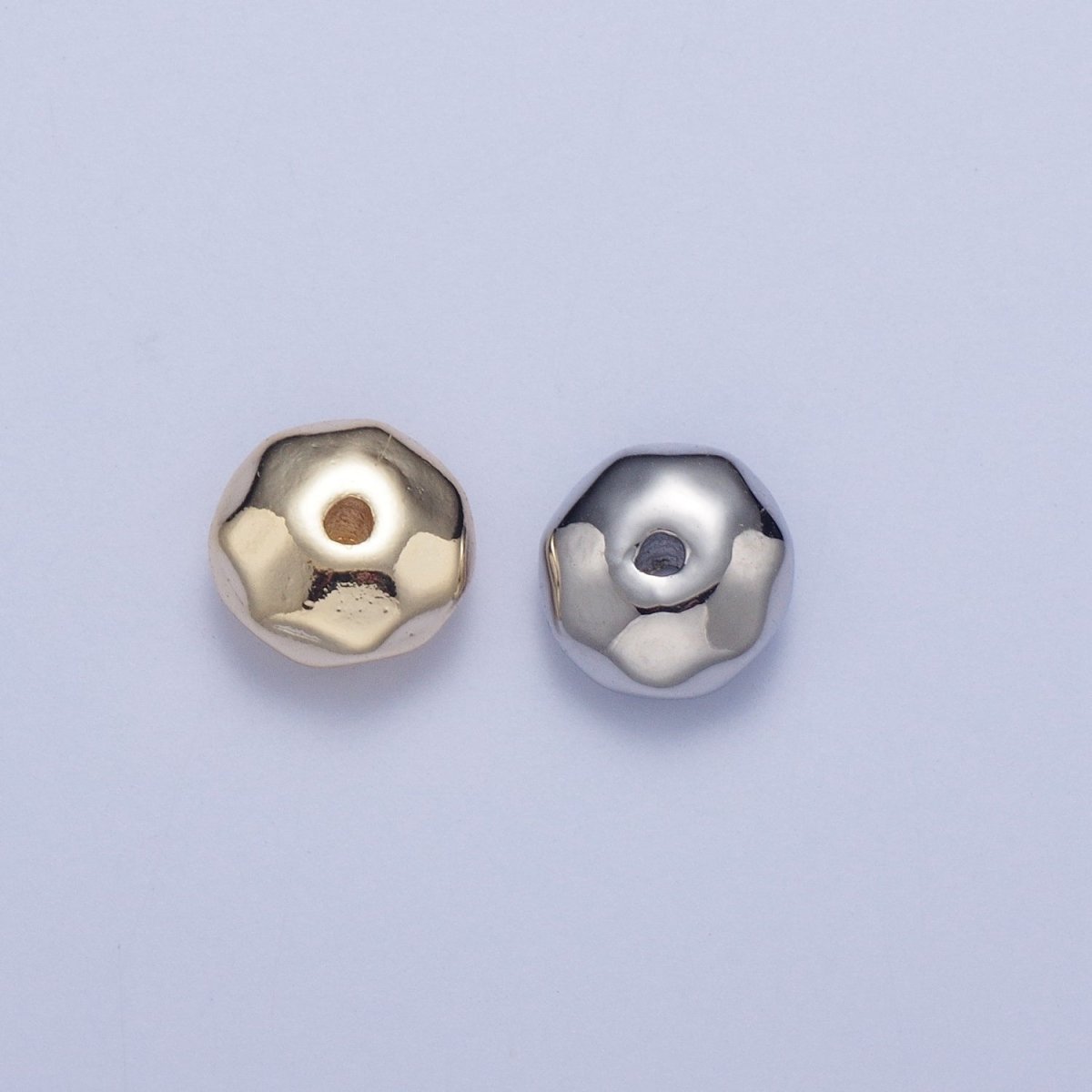 20 Pieces Pack 6mm Round Abstract Geometric Spacer Beads Jewelry Making in Gold & Silver | W-932 W-933 - DLUXCA