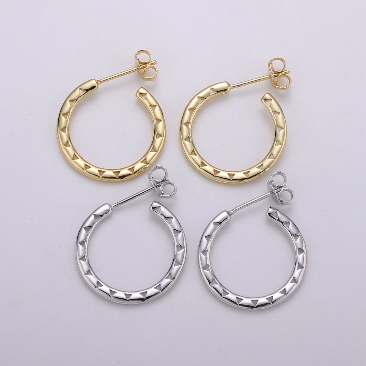 20mm Gold Hoop Earrings, Gold Vermeil Hoop Earrings, Statement Hoops, Tube Hoop Earrings, Large Hoop Earrings, Small Hoop Earrings for Gift Q-326 Q-327 - DLUXCA